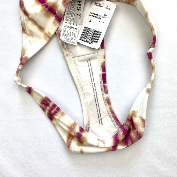 FOREVER 21 Cheeky Bikini Bottoms Cream/Fuchsia/Tan Tie Dye Sizes S,M (NWT) - Picture 13 of 13